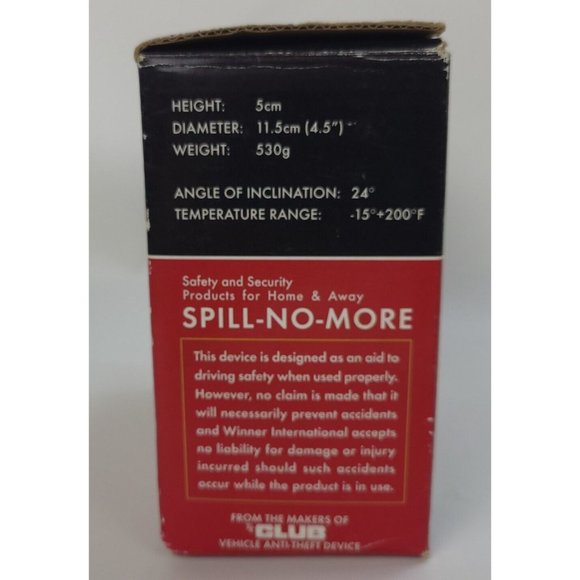 Vtg NIOB The Club Safety Street No Spill Pivoting Cup Drink Holder 91005 - Picture 3 of 10